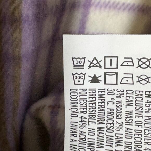 Forever 21 Plus Shacket Womens Size 2X Purple Brushed Plaid Wool Blend Jacket - Picture 9 of 11